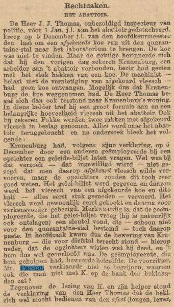 rechter AM Pareau, rechtszaak over het aboittoir, 27 januari 1894, deel 1