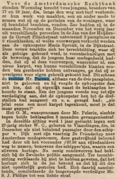 Rechter AM Pareau, zaak over diefstal, 25 maart 1889 