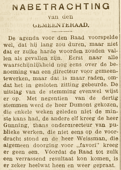 deel 1 gemeenteraadsverslag in Haarlems Dagblad 8 sept.1902