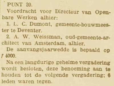 Luc Dumont voorgedragen in Haarlem, krant 8 augustus 1902